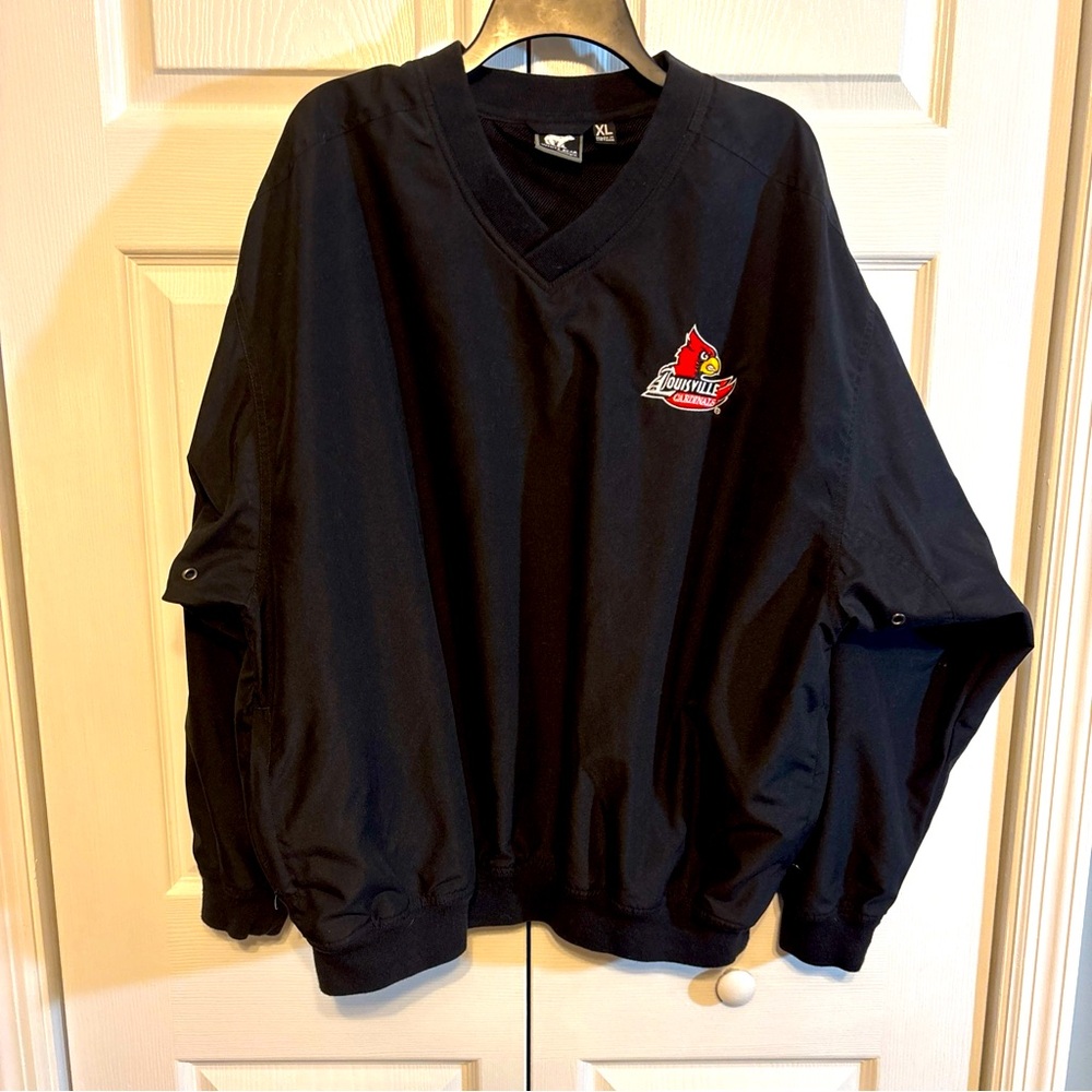 Louisville Cardinals White Bear Clothing Co Pullover Windbreaker SZ XL Polyester